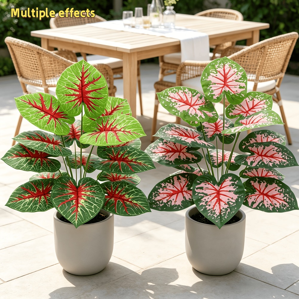 Badminton Live - 2PC Artificial Green Plants Pink and
