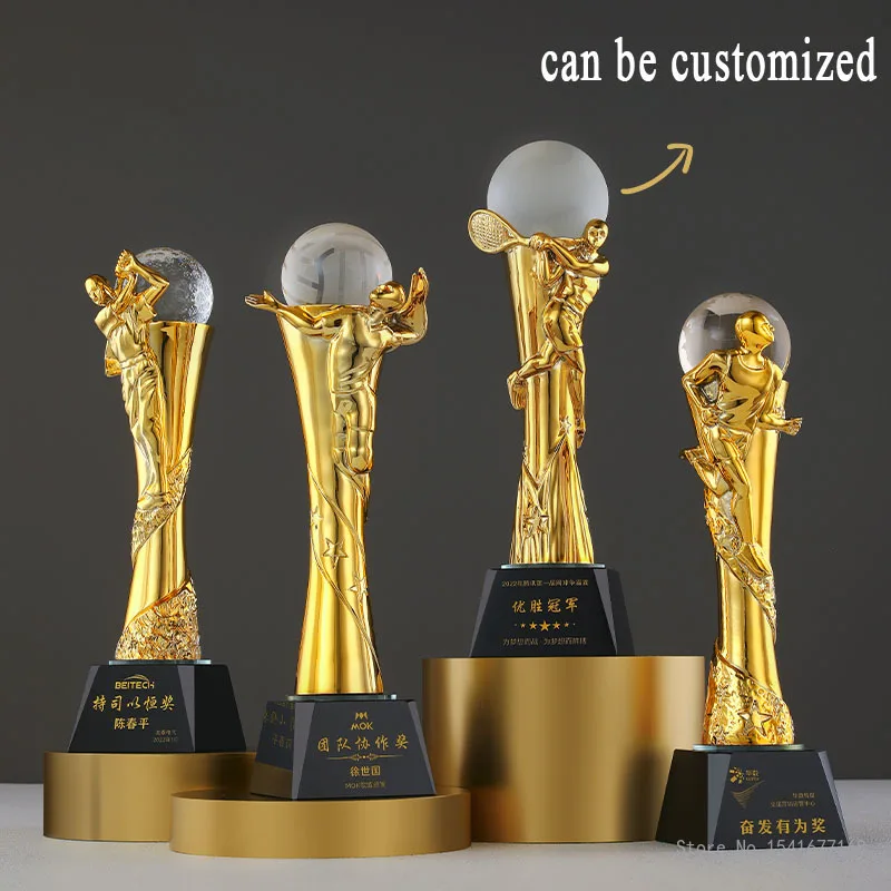 Customized Resin Trophy For Vo - Badminton Europe ulasan dan harga