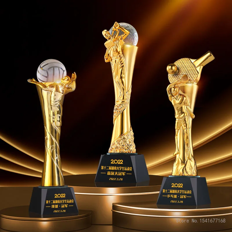 Customized Resin Trophy For Vo - Badminton Europe ulasan dan harga