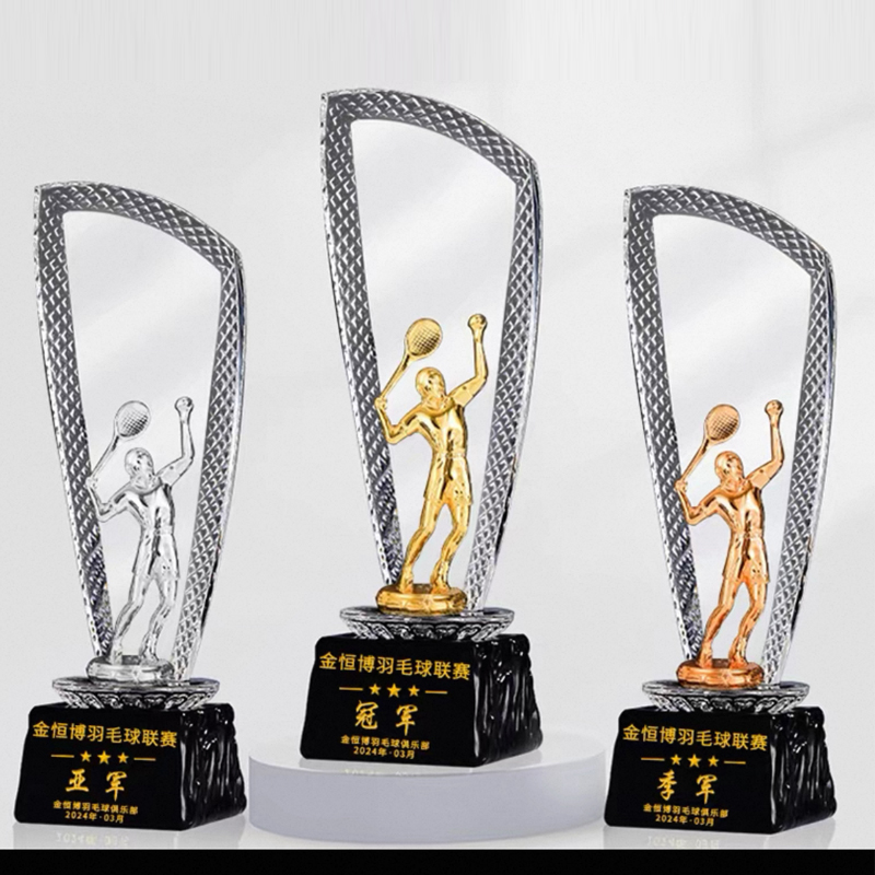 Customized Crystal Trophy Trop - Badminton Europe ulasan dan harga