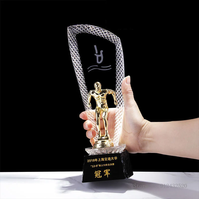 Customized Crystal Trophy Trop - Badminton Europe ulasan dan harga