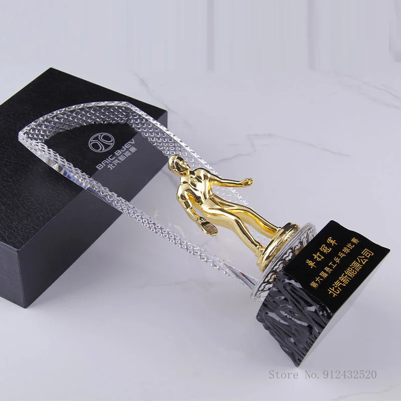 Customized Crystal Trophy Trop - Badminton Europe ulasan dan harga