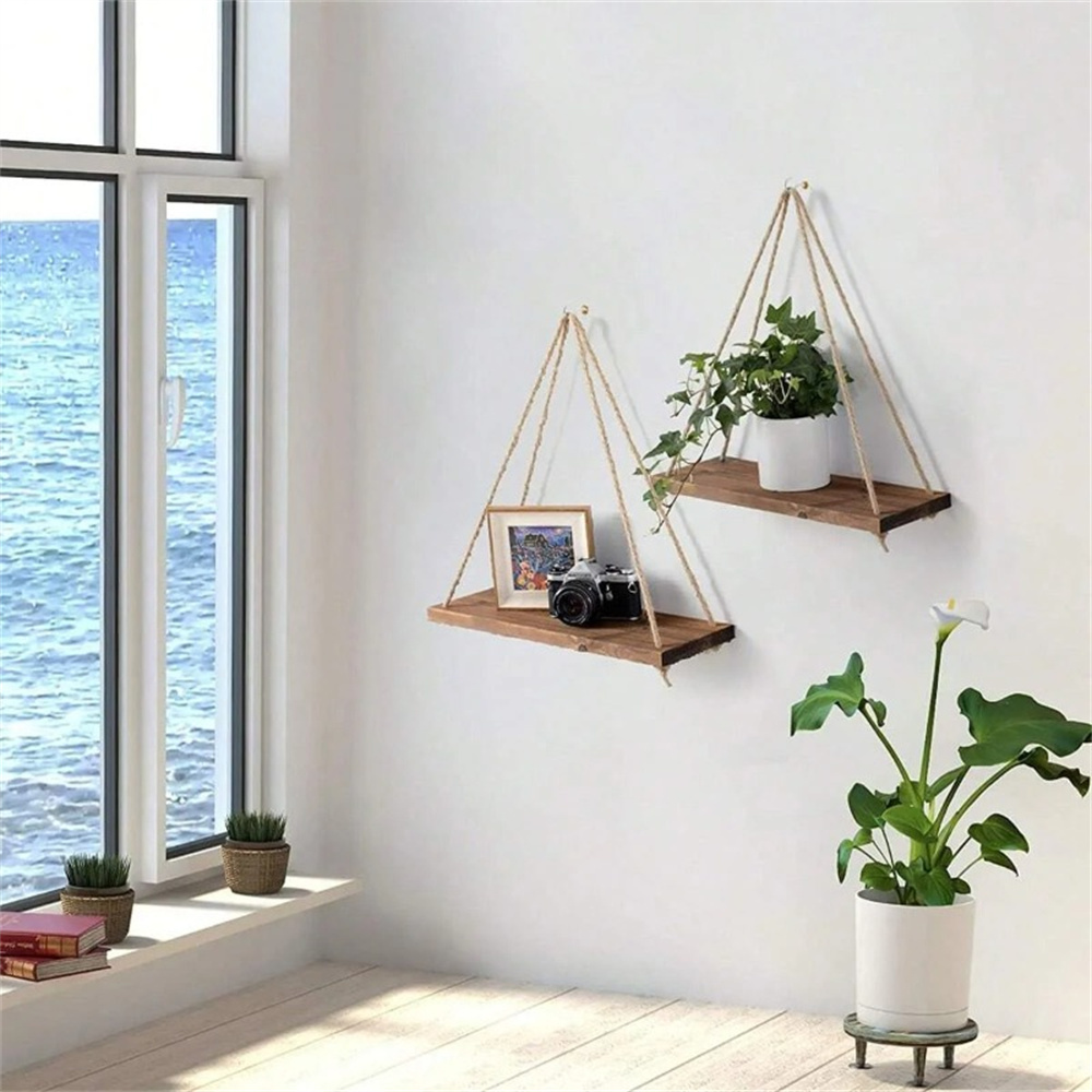 1Set Wood Hanging Shelves Swin - Badminton Live ulasan dan harga