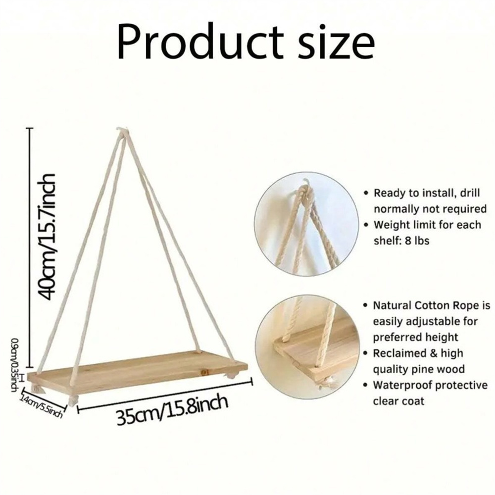 1Set Wood Hanging Shelves Swin - Badminton Live ulasan dan harga