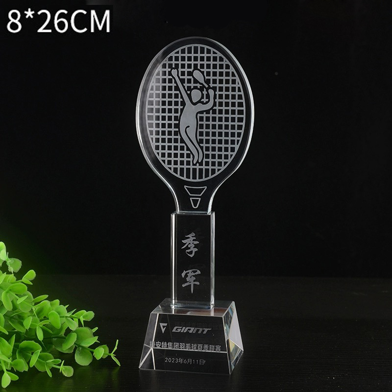 Customized Crystal Trophy Badm - Badminton Europe ulasan dan harga